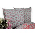 Pościel Bawełniana 160x200 Róże Szare Tło
