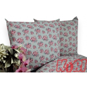 Pościel Bawełniana 160x200 Róże Szare Tło