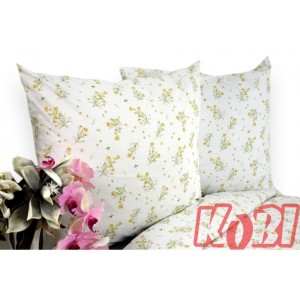 Pościel Bawełniana 160x200 Żółte Kwiatuszki