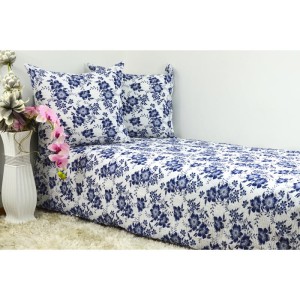 Pościel z Kory na zamek 140x200 Kwiaty Granat