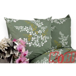 Pościel Bawełniana 140x200 Gałązki zielone tło