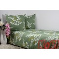 Pościel Bawełniana 140x200 Gałązki zielone tło