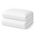 Pościel Hotelowa Bawełna Adamaszek 160x200 w pasy 1 cm Biała na Zakładkę 30 cm