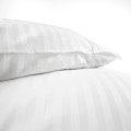 Pościel Hotelowa Bawełna Adamaszek 220x200 w pasy 2 cm Biała na Zakładkę 30 cm
