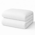 Pościel Hotelowa Bawełna Adamaszek 160x200 w pasy 4mm Biała na Zakładkę 30 cm