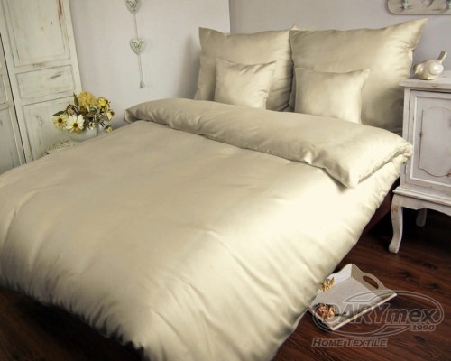 Poszewka satyna bawełniana 40x40 kolor krem