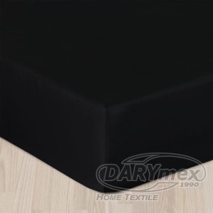 Prześcieradło satynowe z gumką 180x200 kolor czarny
