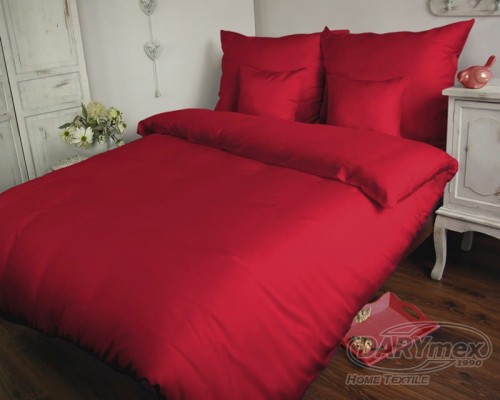 Poszewka satyna bawełniana 50x60 kolor czerwony