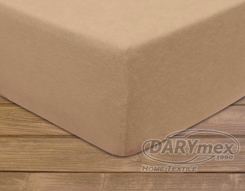 Prześcieradło frotte z gumką 140x200 kolor beż