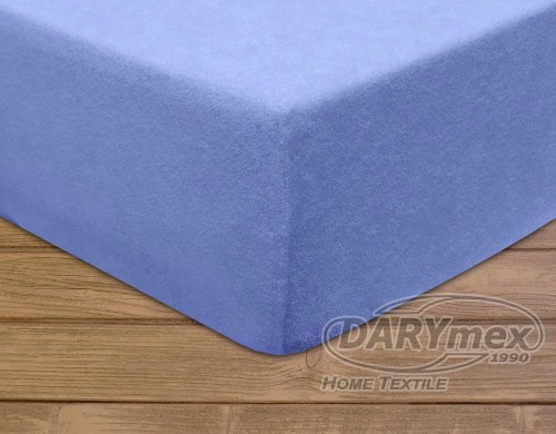 Prześcieradło frotte z gumką 120x200 kolor niebieski