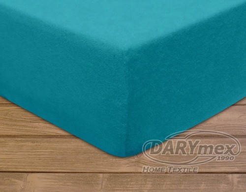 Prześcieradło frotte z gumką 140x200 kolor turkus