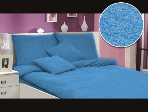 Pościel frotte 160x200 kolor niebieski